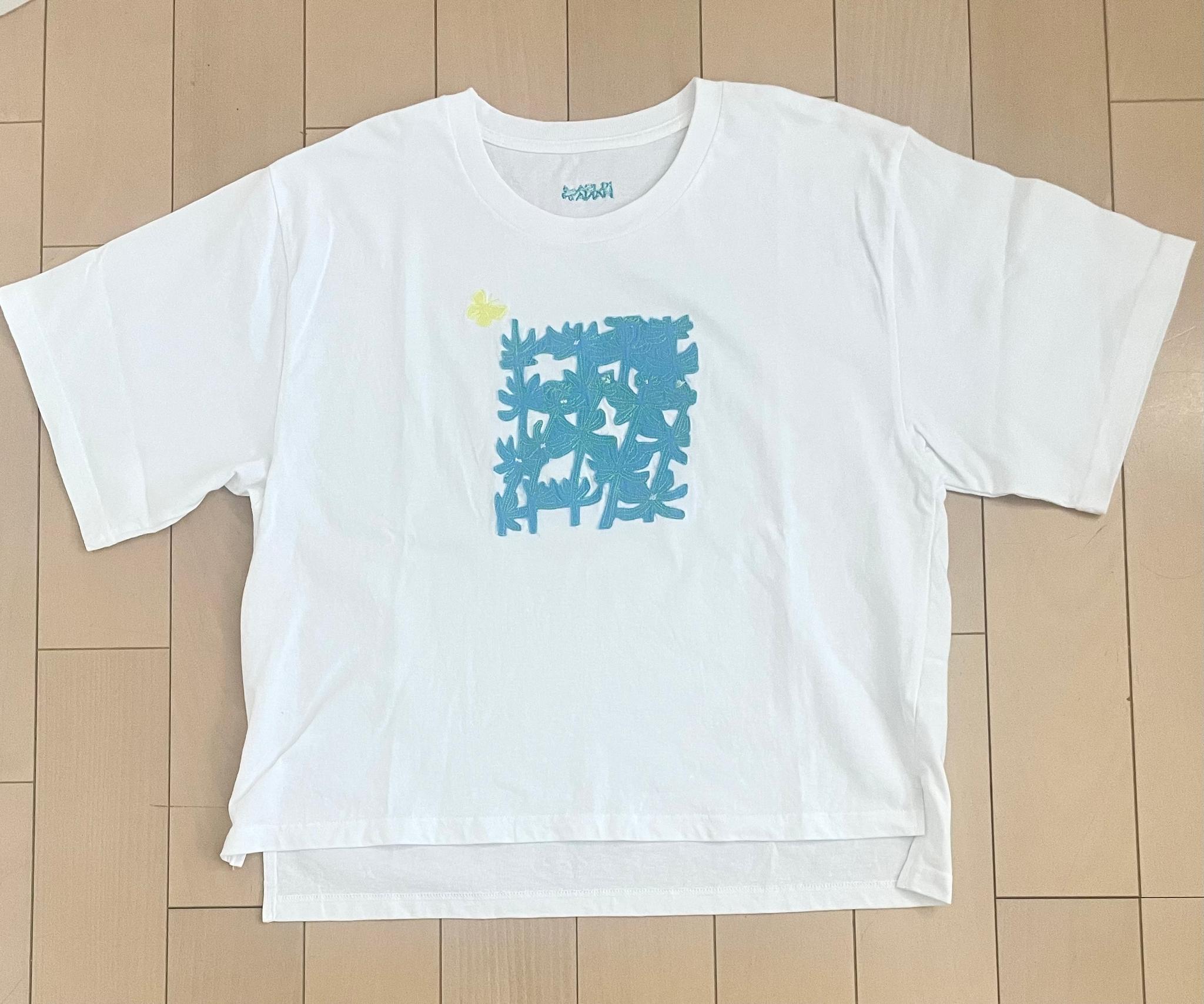 ヤエムグラ　草花元気な刺繍Tシャツ　ボタニカル　ビッグシルエットあり　 | 7枚目